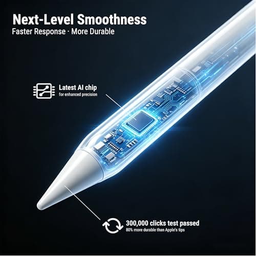 3X Fast Charge Stylus Pen for iPad, Active Pencil with Palm Rejection & Tilt Sensitivity, Compatible iPad 10th/9th/8th/7th/6th Gen, Air 11/13 M2/M3/5/4/3, Pro 11/12.9/13 M4, Mini A17 Pro - Thumbnail 5