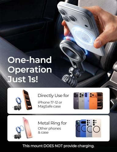 LISEN for MagSafe Car Mount, 2026 Magnetic Phone Holders for Car Air Vent Phone Mount [Ultra-Magnetic] Hands Free Cell Phone Holder Car Accessories Gifts for Men Women fit iPhone 17 16 15 14 13 12 Pro - Thumbnail 3