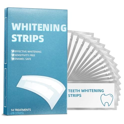 Teeth Whitening Strips Kit for Sensitive,Non-Slip Enamel-Safe Strips for Whiter Teeth (1 Count (Pack of 14)) - Image 1