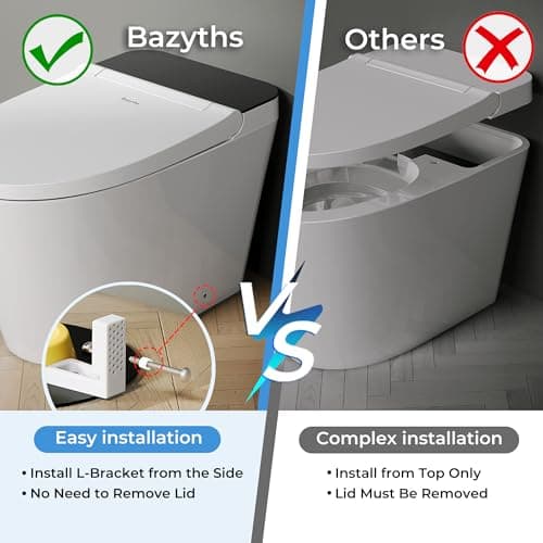 Bazyths Smart Toilet with Bidet Built In & Foam Shield, Supports Cleaning Tablets, Auto Open/Close, Built-in Tank, Foot Sensor Flush, Heated Seat, Warm Dryer, One Piece Elongated Toilet (ZYC8A) - Thumbnail 4