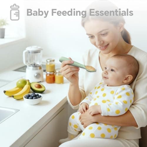 Baby Spoons Self-Feeding 6+ Months, 6 Pack Silicone Training Spoon Set for Baby Led Weaning, 3-Stage & Easy Grip First Utensils for Toddlers Learning Eating Essentials, Dishwasher Safe (Blue Green) - Thumbnail 6