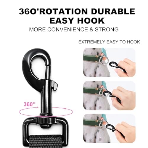 Heavy Duty Dog Leash, 5FT Wide 2.5cm Shock Absorbing Dog Leashes with Zinc Alloy Clip, Comfortable Handle,Training Leash for Medium Large Dogs - Thumbnail 3