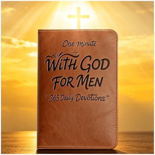 One Minute with God for Men, 365 Days of Daily Prayer Brown Book, Daily Devotional for Men, Faux Leather Bible Prayer Tracking Diary, Faith Rooted Men's Minute Devotional (Brown) - Image 1