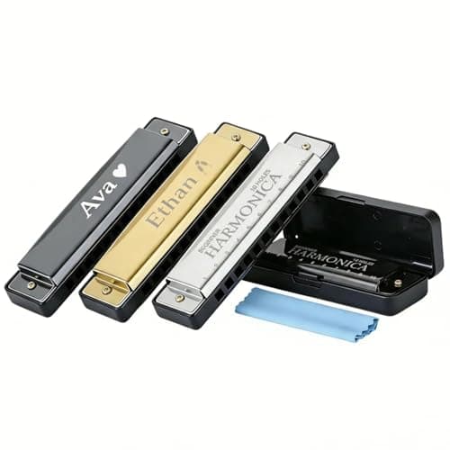 Personalized custom professional tuning harmonica - 10-hole - C key stainless steel harmonica, suitable for beginners, students, and as a gift for friends. It is a meaningful musical instrument gift.