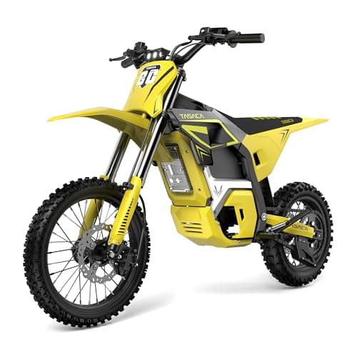 Tasaca V58 Electric Dirt Bike, 5500W Peak Mid-Drive Motor & 276NM, 55 MPH Max Speed & 5-Gears Electric Motorcycle with 52V 30Ah Long Battery, Hydraulic Brakes Off-Road EBike (Dark Yellow) - Thumbnail 2