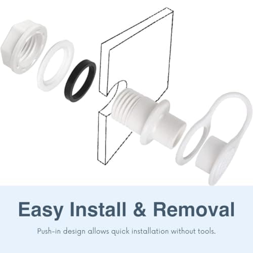 Cooler Drain Plug Caps Replacement for Igloo 25–70 QT, 2 Pack Triple-Snap Leak-Proof ABS Plastic Drain Caps with Tether, Exact Fit for Igloo Ice Chest Drain Plug - Thumbnail 5
