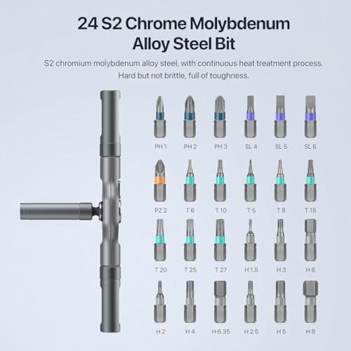 DYLIFE 24 in 1 Magnetic Screwdriver Set, DIY Ratchet Mini Removable Self-Assembly Precision Screwdriver Tool Kit, Magnetic DIY Precision Tool Kit with Variety Head Styles for PC/Mobile/Watch/Bicycle - Thumbnail 2