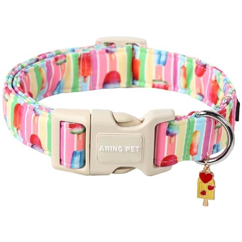 ARING PET Summer Dog Collar-Cute Popsicle Dog Collar for Small Dogs, Adjustable Multicolor Ice Cream Pet Collars Puppy Collar for Small Medium Large Dogs