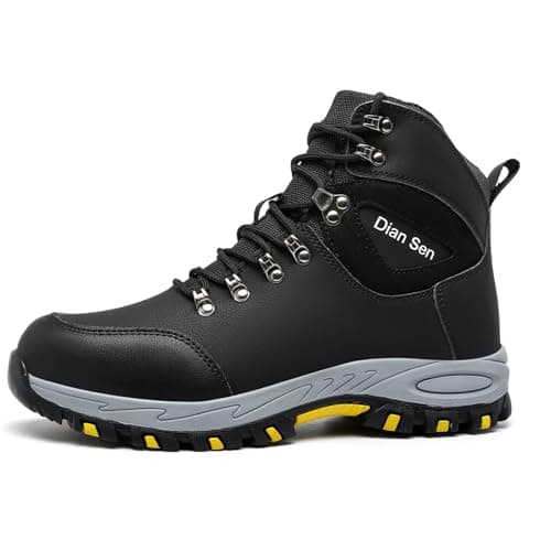 AMAWEI Steel Toe Shoes for Men, Comfortable Waterproof Work Boots,Non Slip Lightweight Puncture Proof, Indestructible Construction Shoes 8