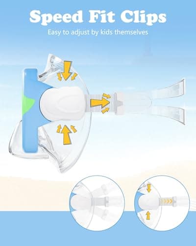 Aegend Kids Swim Mask Goggle, Swimming Goggles with Nose Cover Tempered Glass 180° HD Wide View - Thumbnail 6