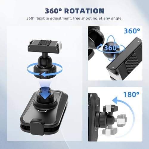 BRDRC Magnetic Backpack Mount for DJI Action 6 Nano, Quick Release Magnet Mount Bag Strap Anti-Slip Shoulder Clip Belt for DJI Osmo Action 6 Nano Accessories - Thumbnail 4