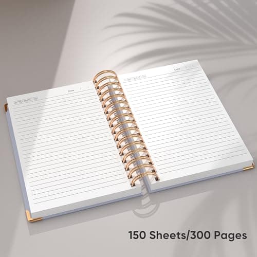 MSTONAL Lined Spiral Journal Notebook for Women Men, Medium A5 300 Pages, College Ruled Hardcover Notebooks for Work and Note Taking, Journals for Writing - Grey - Thumbnail 5