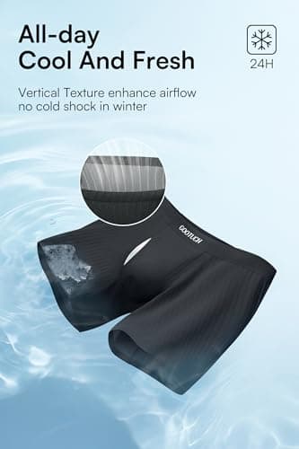 GOOTUCH Mens Boxer Briefs Underwear Pack, Odor Control Modal Underwear, Moisture Wicking Ultra-Soft Cooling Seamless, Silver-Ion Tech (2 Black/ 2 Dark Gray, S) - Thumbnail 3
