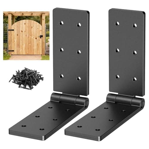 Mdkave Heavy Duty Gate Hinges,270° Solid Double Layer Folding Butt Hinges with Electroplating for Heavy Plywood, Backyard Wood Gates and Fence(2 Pack) - Image 1
