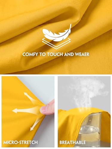 BBIBBI Button Down Shirts for Women Shirt Blouse Long Sleeve Up Womens Work Tops Blouses Outfits Office Business Casual Golden Yellow Size XL - Thumbnail 4
