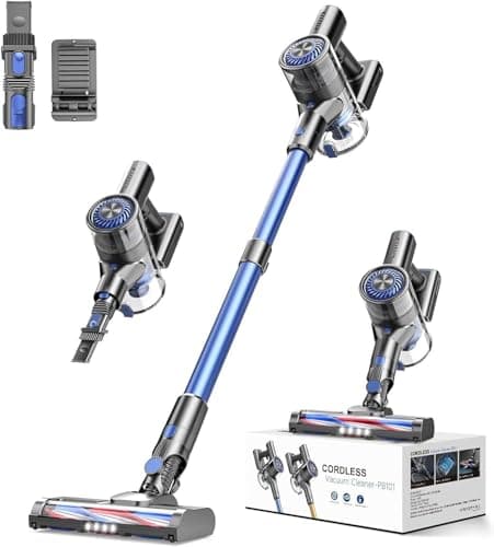 MBTTODF Cordless Vacuum Cleaner, Stick Vacuum Cordless Rechargeable with Power Suction, Up to 40-Min Runtime, Lightweight Vacuum Cleaners for Home, Hardwood Floor,Pet Hair,Carpets,Tile(Blue) - Image 1