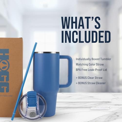 Hogg Big Swig 40 oz Tumbler with Handle and Straw - Morning Blush, 40oz Insulated Stainless Steel, Water Tumbler with Straw, Water Cup with Handle, Versatile Leak Proof Lid - Thumbnail 6
