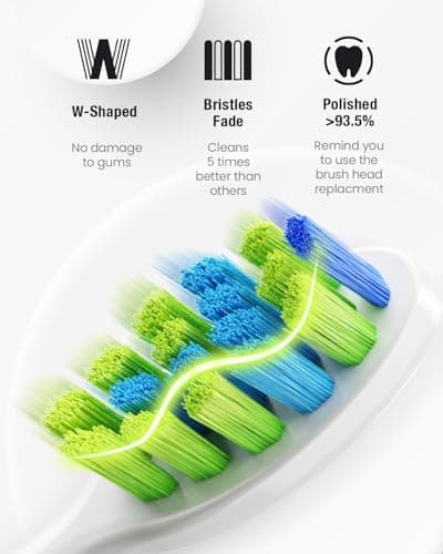 7AM2M Sonic Electric Toothbrush for Adults&Kids, Type-C Charging Run for 120 Days, with 6 Brush Heads, 5 Modes&40000VPM Powered Rechargeable Toothbrush, Travel & Home Use (Pink) - Thumbnail 6