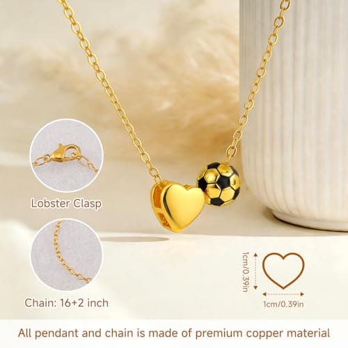 GaiOiva Volleyball/Softball/Basketball/Soccer/Football Necklace Gifts for Women, Sport Necklace Ball Pendant Accessories, Perfect Birthday, Valentine's Day Jewelry Gift for Her,Lovers - Thumbnail 5