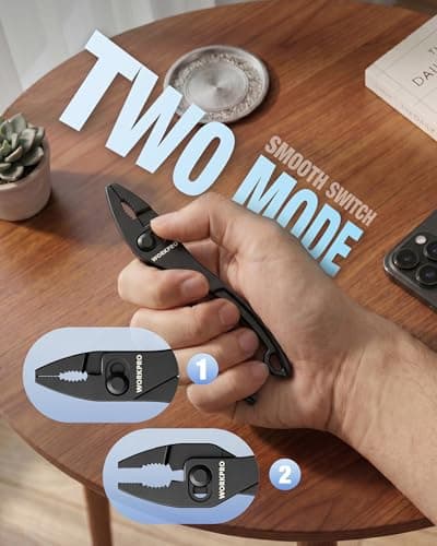 WORKPRO 4 Inch Slip Joint Pliers, High-Toughness Alloy Steel Adjustable Pliers with Two-Position Smooth Switch, Anti-Rust Coating, Pocket Pliers for Tight Spaces & Versatile Use - Thumbnail 3