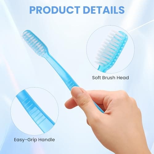 ACSKD 100 Pack Disposable Toothbrushes Bulk, Soft Bristle Travel Tooth Brush,Individually Wrapped Toothbrushes for Homeless Gift Hotel Camping Travel - Thumbnail 3