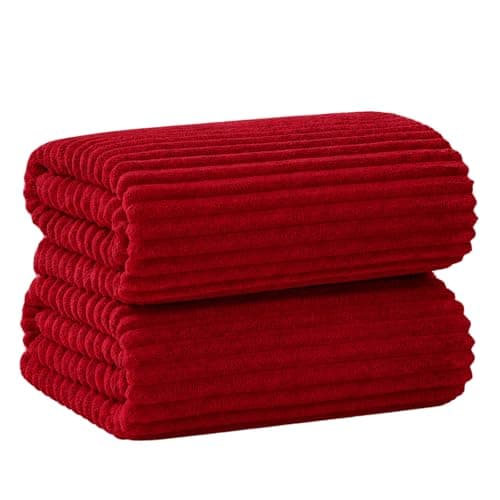 NALIVO Oversized Bath Sheets 40x80 Inches Extra Large Bath Towels for Adults Super Soft Quick Dry Highly Absobent Microfiber Shower Towels for Bathroom, Pool, Gym, Yoga Towel (Red, 2Piece)
