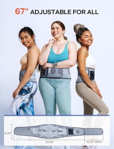 ALLJOY 67" Cordless Heating Pad for Back Pain Relief FSA Eligible HSA, Mothers Day Gifts for Women Mom Men Dad, Portable Lower Back Massager with 3 Heat 5 Vibration, Wireless Heating Pad for Cramps - Thumbnail 4