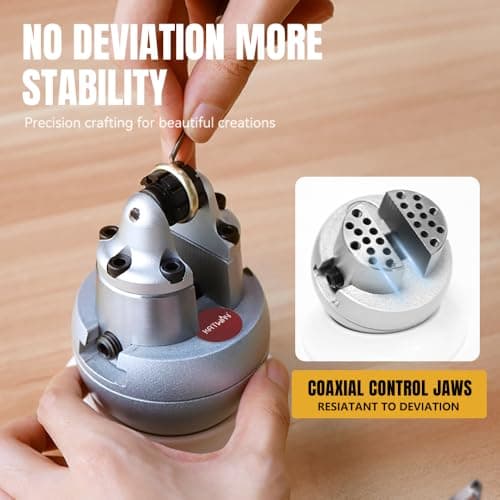 Katway Ball Vise - 3 Inch Engravers Vise with Self-Centering Jaw, Rotational Brake, 360° Rotation, 78 pcs Engraving Setting Tool Accessories, Stainless Steel A04C - Thumbnail 5