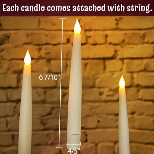 ORIENTAL CHERRY Halloween Decorations - Floating LED Candles with Remote Control -12Pcs Magic Witch Wizard Christmas Decor for Indoor Home Room Classroom Bedroom Birthday Party (with Common Remote) - Thumbnail 4