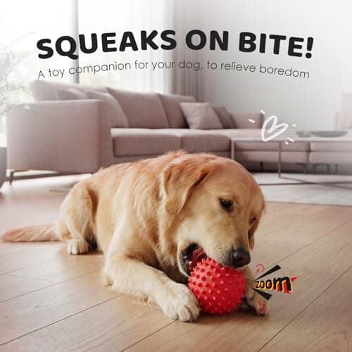 Apasiri Beef-Flavored Durable Dog Ball for Aggressive Chewers, Tough Squeaky Rubber Toy for Pitbulls Large & Medium Breeds - Thumbnail 2