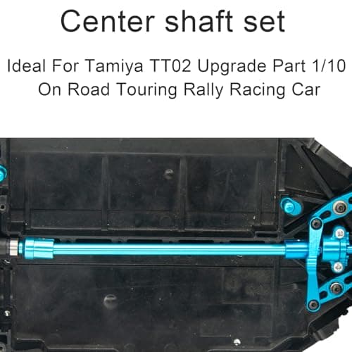 Center Drive Shaft Propeller Shaft & Joint Cup for TT02 RC Car Aluminum Alloy Center Shaft & Cups Set for Tamiya TT02 - High-Performance CNC Machined Upgrade Parts (1 Shaft + 2 Cups) - Thumbnail 5