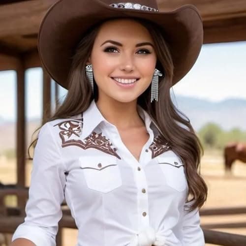 DAYANEY Cowgirl Earrings for Women Western, Silver Rhinestone Cowboy Hat Earrings as Cowgirl Chic Accessories Rodeo Outfit for Women, Sparkly Western Jewelry as Country Concert Disco Party Decorations - Thumbnail 4