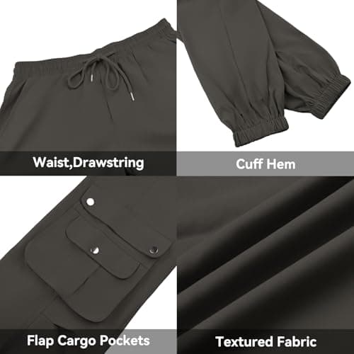 DISLANBO Men's Casual Pants Drawstring Hiking Pants Workout Tactical Joggers Sweatpants for Men Gray - Thumbnail 5