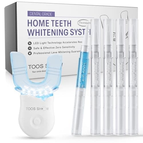Teeth Whitening Kit for Sensitive Teeth,with 4 x 35% CP Pen & 1 Remineralization Pen,LED Accelerator Light Non,Tooth Whitener Professional Oral Care Gently Yet Effectively Removes Stains - Image 1