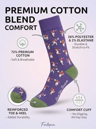 feetopia Funny Angry Mama Socks for Women, Novelty Cotton Crew Socks with Love You Forever Secret Message, Hilarious Mother's Day, Birthday, Christmas Gag Gifts for Mom, Fits US Size 7-10 - Thumbnail 5