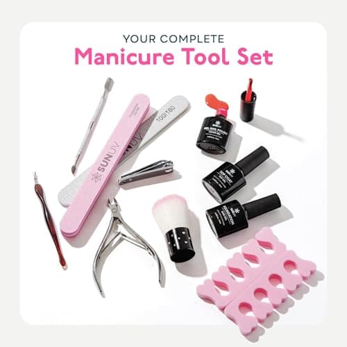 SUNUV Gel Nail Polish Kit with UV Light for Nails SUN2C 16 Colors Gel Polish Sets, Base and Top Coat with 8 PCS Manicure Tools Gift for Women - Thumbnail 5