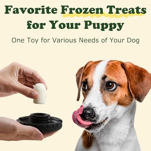 PETFROH 3-in-1 Dog Treat Toy for Aggressive Chewer, Natural Rubber Dog Puzzle, Bully Stick Holder, Frozen Treat Dispensing Toy for Small Medium Large Breeds - Thumbnail 4