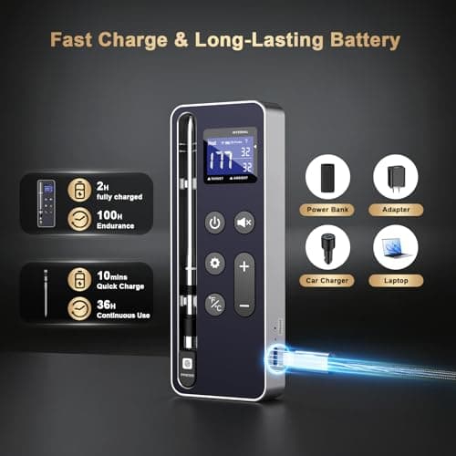 Wireless Meat Thermometer Digital - 800FT Stable Bluetooth Food Thermometer for Cooking, NIST 0.5F Accuracy, Wireless Meat Probe for Kitchen Grill BBQ Oven Smoker - Thumbnail 5