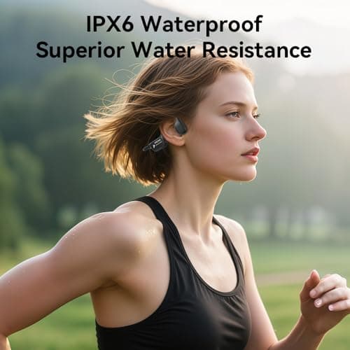 MZYDM Bone Conduction Headphones, Open Ear Headphones Bluetooth5.4 with Mic, 15H Playtime, IPX6 Sweat Resistant Wireless Earphones, for Workouts and Running, Black - Thumbnail 5