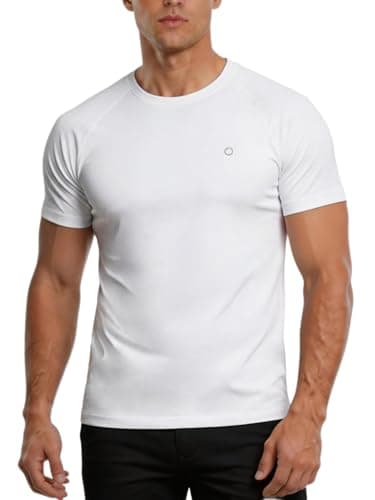 PATPAT Men's UPF 50+ Active T-Shirts Moisture Wicking Workout Tee Summer Cooling Dry-Fit Tops Short Sleeve Tennis Shirts White, S - Image 1