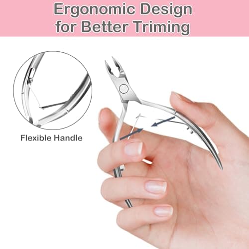 Cuticle Trimmer Cuticle Nippers, Durable Cuticle Cutter, Salon Toe Nail Cuticle Clippers, Stainless Steel Cuticle Remover Cuticle Scissor, Pedicure Manicure Tools for Fingernails and Toenails - Thumbnail 4