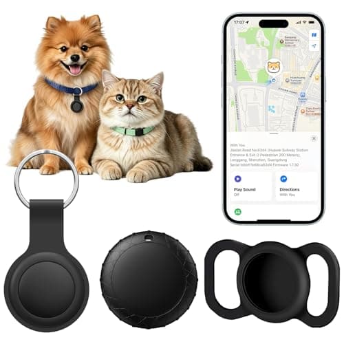 GPS Tracker for Dogs/Cats, Smart Collar with Real-Time Location - Pet Location Tracker with Holder, No Monthly Fee/No SIM Card, Works with iOS Find My, Ultra-Slim, IP68 Waterproof,Compact Design - Image 1
