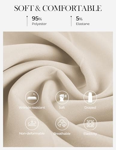 GRACE KARIN Wide Leg Slacks Women High Waisted Wrinkle Free Trousers Summer Breathable Work Pants with Pockets Apricot XX-Large - Thumbnail 4