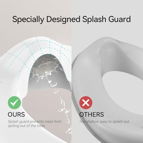 R&T Potty Training Seat for Boys and Girls, Fits Elongated Toilets, Anti-Slip Rubber and Splash Guard, Easy for Toddler Potty Training，Kids Toilet Seat - Thumbnail 3