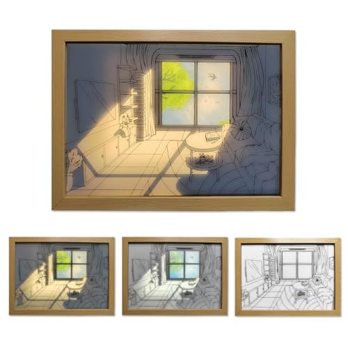 WELESHEI Led Mood Lamp Light Up Painting Wall Art 3 Color Changable Modes Romantic Decorative 4D Night Light For Bedroom Living Party Dorm Room Decor Dream Dimmable Lamp Birthday Gift - Image 1