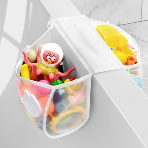 UNEEDE 2 Compartments Mesh Bath Storage Organizer, an Upgraded, High-Capacity Bath Holder with a Wide Opening Designed for Drying and Storing. - Image 1