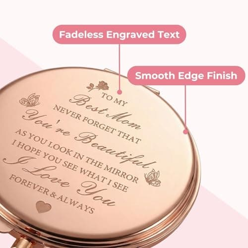 Atarvana Compact Mirror Gifts for Mom with Gift Box, Rose Gold Compact Mirror for Mother, Mother-in-Law, Step Mother| Birthday, Mothers Day, Christmas, from Daughter, Son - Thumbnail 3