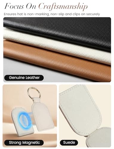 Niveaya Magnetic Hat Clip for Travel, Strong Magnet Holder for Hats, Chic Hands-Free Travel Essentials for Beach Cruise Vacation, Secures Hats on Tote Bags Purse Backpacks Luggage, 1-Pack Beige - Thumbnail 4