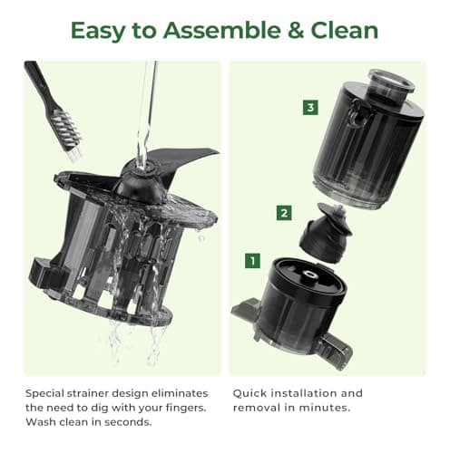 Cold Press Slow Juicer Machine, Compact Slow Masticating Juicer for Vegetables & Fruits, 4.4" Wide Feed Chute, Easy to Clean Stainless Steel Juice Press, Dishwasher Safe, High Juice Yield - Thumbnail 4