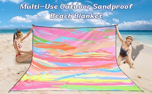HIHOHO Beach Blanket Waterproof Sandproof Extra Large Beach Mat 79" X 83"/120"x108"for 1-8 Adults Quick Drying Durable Outdoor Picnic Mat for Beach Travel Camping Hiking - Thumbnail 6